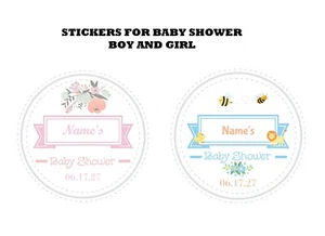 12 THANK YOU FOR CELEBRATING WITH US BABY SHOWER PERSONALIZED Sticker Label 2" - Picture 1 of 5