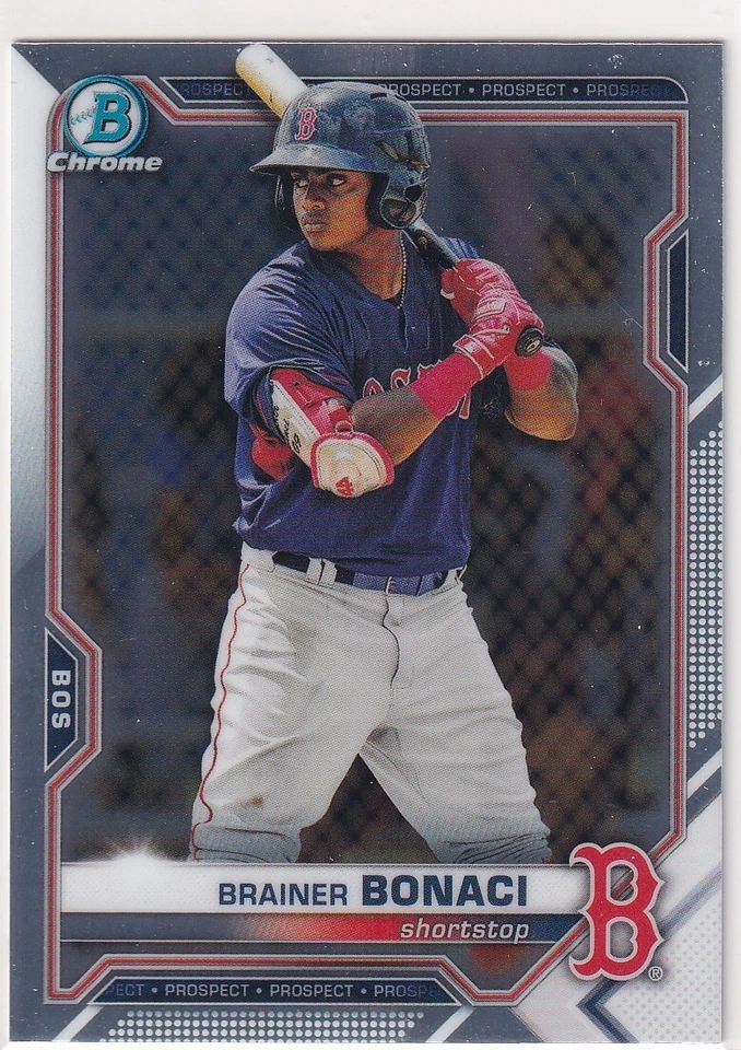 2021 BOWMAN CHROME PROSPECTS RC BRAINER BONACI BOSTON RED SOX ROOKIE MLB #1319 - Image 1 of 1