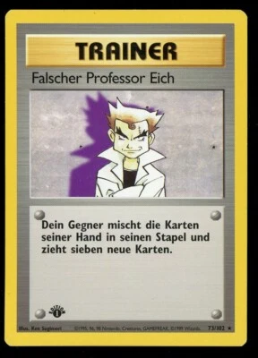 Pokemon Base Set 1st Edition German Imposter Professor Oak 73/102 Rare MP - Image 1 of 4