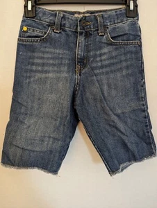 Old Navy Boys Sz 7 Blue Raw Hem Denim Adjustable Waist Jean Shorts - Picture 1 of 3