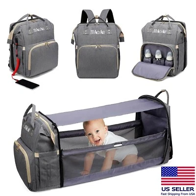 Diaper Crib Bag | MAICAIS Baby Changing Station Backpack | Gray - Image 1 of 4