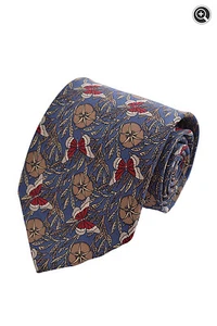 Corbata para el cuello Nina Ricci para hombre 100 % seda azul hecha a mano floral mariposa accesorio - Imagen 1 de 3