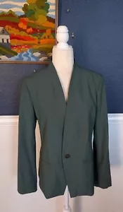 Ann Taylor dunkelgrüner kragenloser Blazer Jacke mit einem Knopf Größe 10 Medium M 198 $ - Bild 1 von 9