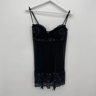 Coquette Black Babydoll Mini Lace Sheer Lingerie Dress Size XL - Image 1 of 4