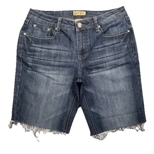 Earl Jeans Cut Offs Shorts Womens Petite 8P Embellished Blue Denim Measures W29 - Picture 1 of 7