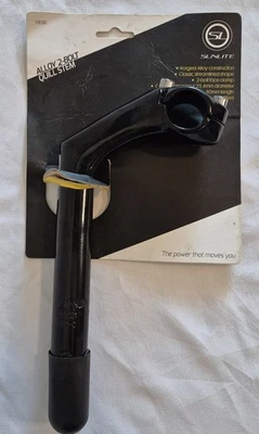 Vástago de pluma de aleación negra Sunlite 25,4 mm 25 grados bicicleta 180 mm pluma 1 perno Foto 1 de 3