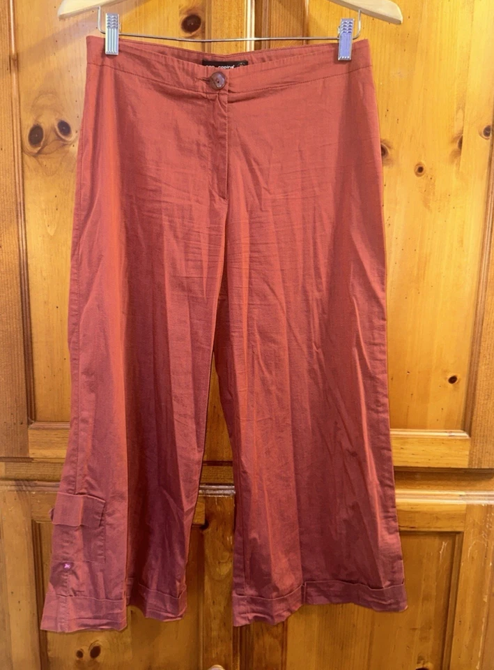 Pantalones Copine Vintage Años 90 Y2K Pierna Ancha Pantalón Recortado Informal Para Mujer 40 L Foto 1 de 4