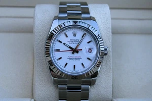 ROLEX 116264 TURN-O-GRAPH WATCH WHITE DIAL - Picture 1 of 10