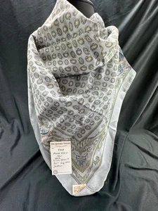 Anne Klien for Vera 100% silk Milano Italy Floral Paisley hand rolled hem 30" - Picture 1 of 11