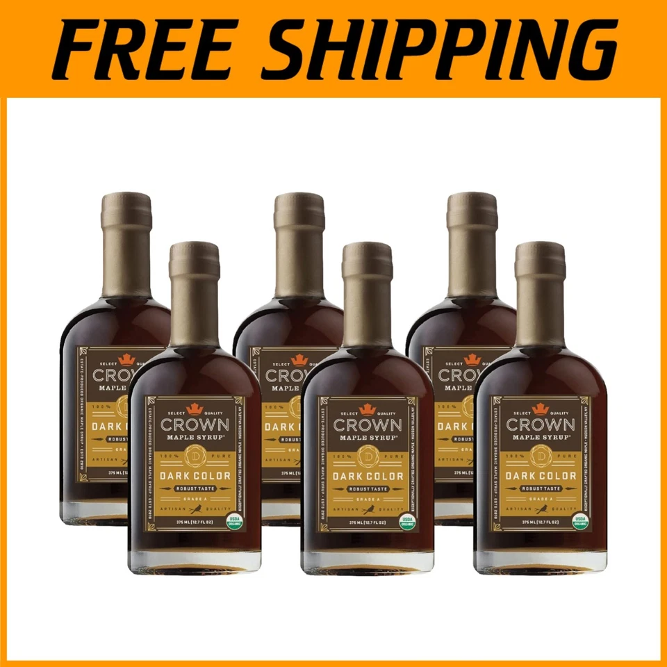 Crown Maple Syrup - Dark Color Robust Taste - Case Of 6 - 12.7 Fl Oz.