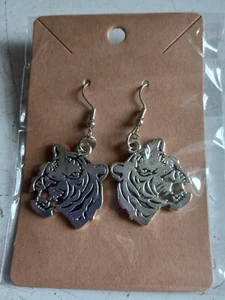 LSU Tiger Silver Earrings LSU Football Baseball Basketball Earrings Set - Picture 1 of 1