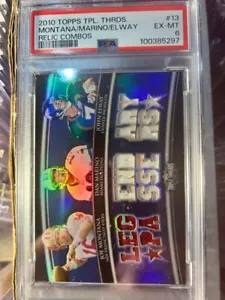 Montana Marino Elway 2010 Topps Triple Threads Game Patch PSA6 POP 1 NONE HIGHER - Picture 1 of 2