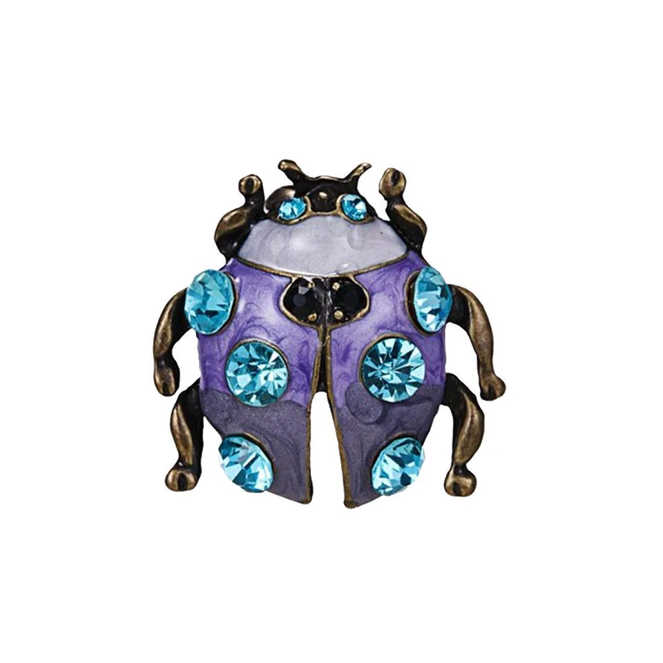 Broche Scarabée violet - Strass et émaillée - Violet -  - Insectes - Belle quali - Photo 1/1