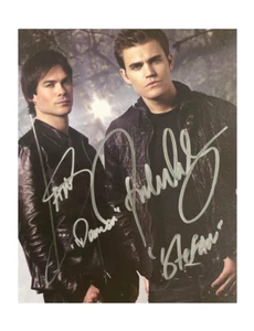 Impresión 8x10 Vampire Diaries firmada por Ian Somerhalder y Paul Wesley - Imagen 1 de 4