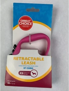 Grreat Choice Retractable Leash Cord 10 ft XS Dogs up to 18 lbs Pink - Picture 1 of 3