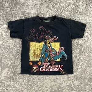 Vintage Pirates Of The Caribbean Shirt Boys Small S Black Dead Mans Chest Disney - Picture 1 of 10