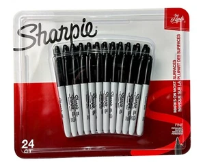 24 marcadores Sharpie punta fina negros permanentes 30001 bolígrafos Sharpies a granel - Imagen 1 de 9