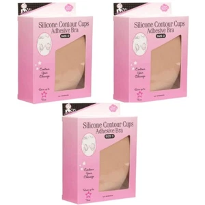 3 pack Hollywood Fashion Secrets Silicone Contour Cups Adhesive Bra Size D - Picture 1 of 7