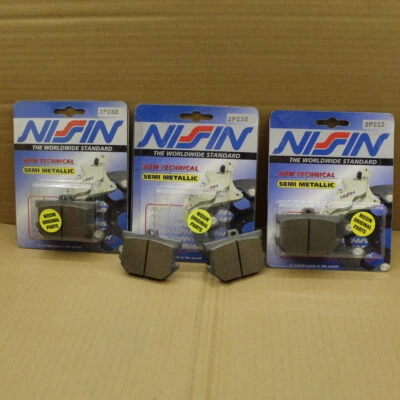 3 JEUX DE PLAQUETTES AV/AR FREIN YAMAHA XS 650 750 850 1100 79-81 NISSIN JAPAN - Photo 1/3