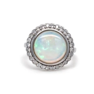 Authentic 14ct White Gold Andamooka Opal and Diamond Ring 3.04ct RRP $12,800* - Picture 1 of 9