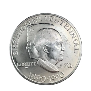 1990 W Eisenhower Centennial Commemorative Silver Dollar BU/UNC - Picture 1 of 6