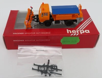 Micro Herpa Ho 1/87 Camion MB Mercedes Sk Caccia Neve Saliera #806043 IN Box - Immagine 1 di 4