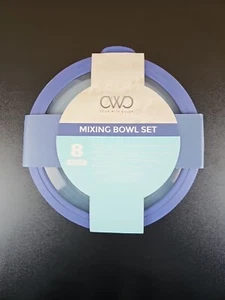 Cook With Color Mixing Bowl Set 8 Piece Nesting Blue Brand New (4 bowls/4 lids) - Picture 1 of 4