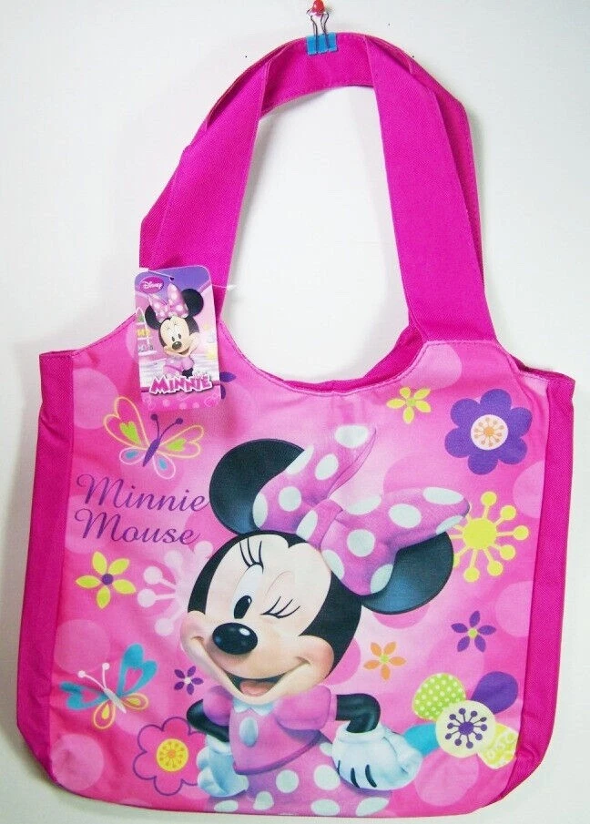 New Disney Minnie Mouse 13" Canvas Tote Shoulder Bag Purse Pink — 第 1/1 张图片