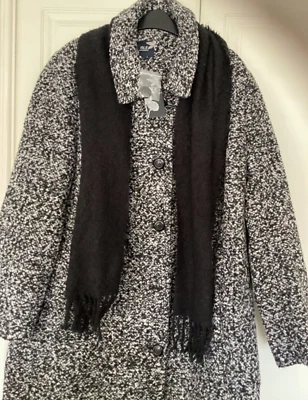 ⭐️NEW PLUS SIZE UK 22 LADIES ISLE EWM BOUCLE COAT/JACKET & SCARF GIFT RRP £85⭐️ - Image 1 of 4