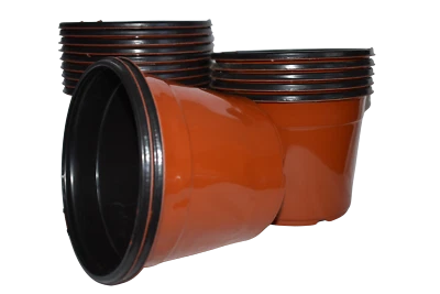 2 QUART - Set of 12 - Round Brown Plastic Pots  (6.5" x5")  flower Nursery - Image 1 of 4