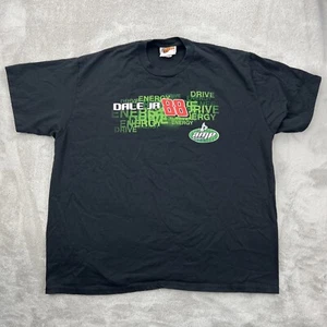 Vtg Nascar Shirt Mens XXL Black Y2K Mt Dew Amp Energy Drink Dale Jr Racing Retro - Picture 1 of 13