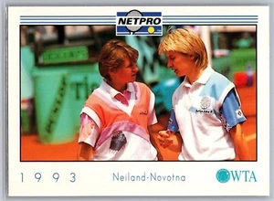 Tarjeta deportiva de tenis dobles NetPro #W45 1993 Larisa Neiland Jana Novotna - Imagen 1 de 2
