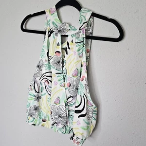 Free People Halter Top Womens Medium Lots of Love Printed Floral Boho Vacation - Picture 1 of 12