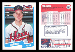 1990 Fleer Canadian MLB Baseball #583 Tom Glavine - Atlanta Braves