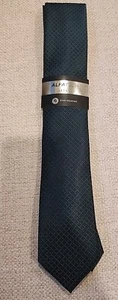 Alfani Men's Neck Tie ALFATECH Oakdale Mini Diamond Grid Hunter Green - Picture 1 of 4