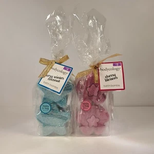 New Bodycology Cherry Blossom (2) & Cozy Winter Coconut (2) Bath Bombs - Picture 1 of 4