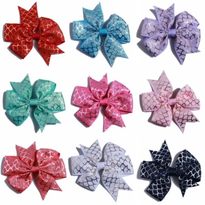 120PCS 8CM Butterfly Shaped Boutique With Fish Scale For Headbands NO CLIPS - Image 1 of 4
