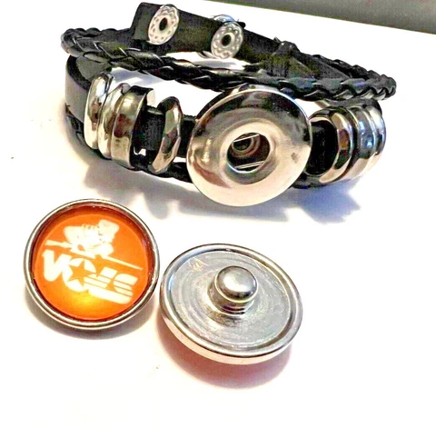 Tennessee Volunteers NCAA Metal Snap Jewelry snap, Necklace, Bracelet or Snap Cover