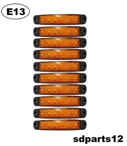 10 X 24v Orange 6 Led Feux De Gabarit Camion Caravane Chassis Remorque - Imagen 1 de 6