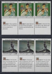 v5408 UNO Genf / Kunst MiNr 180/81 ** 2x6-er-Block UNTER NOMINALE - Bild 1 von 1
