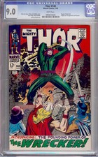 THOR 148 CGC 9.0 WHITE PAGES 1ST WRECKER