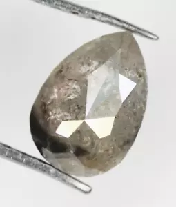 0.90 CT Naturale Sfuso Pera Sale E Pepe Diamante Grigio Colore Forma - Foto 1 di 10