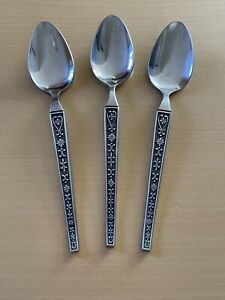 Set 3 Riviera Cordova Stainless Steel Japan 7 1/2" Place Oval Soup Dinner Spoons