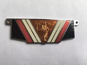 c1930s VINTAGE ART DECO ST CHRISTOPHER ENAMEL CAR DASHBOARD PLAQUE - Foto 1 di 2