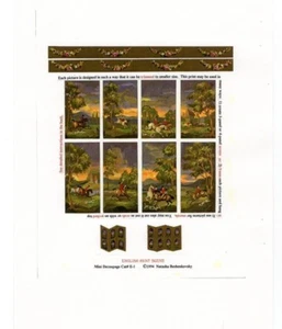 1:24 scale Natasha Beshenkovsky's Mini Decoupage- English Hunt Scene Screen 1/2" - Imagen 1 de 12
