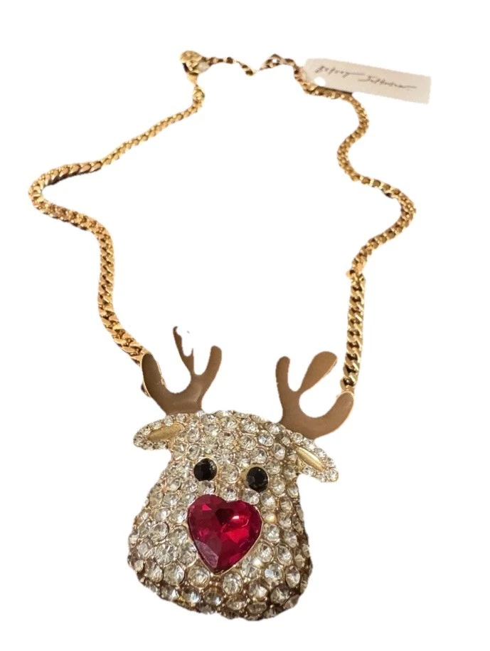 Collar Betsey Johnson Rudolph Reno Estrás Acentos Tono Dorado Nuevo Foto 1 de 1