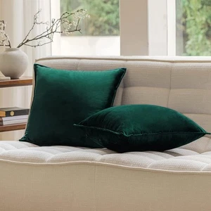 JIAHANNHA Velluto Verde Smeraldo Lancio 18" x (Confezione da 2), - Foto 1 di 6