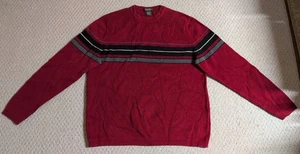 Eddie Bauer Hombres Alto Grande Multicolor Rayas 100% Algodón Pullover Sudadera25 - Imagen 1 de 9