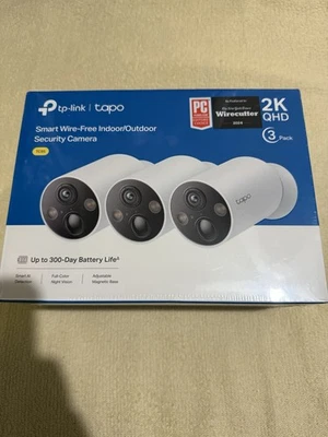 NEW!TP-Link-Tapo Wire-Free Indoor/Outdoor 2K Smart Security Cameras,Magnetic B.. - Image 1 of 4