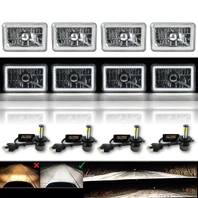 Juego de bombillas LED H4 4x6" blanco SMD halo vidrio/metal 6000K 4000LM Foto 1 de 4
